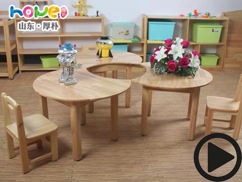 澳门十大赌博正规官网幼儿园实木月牙桌实拍