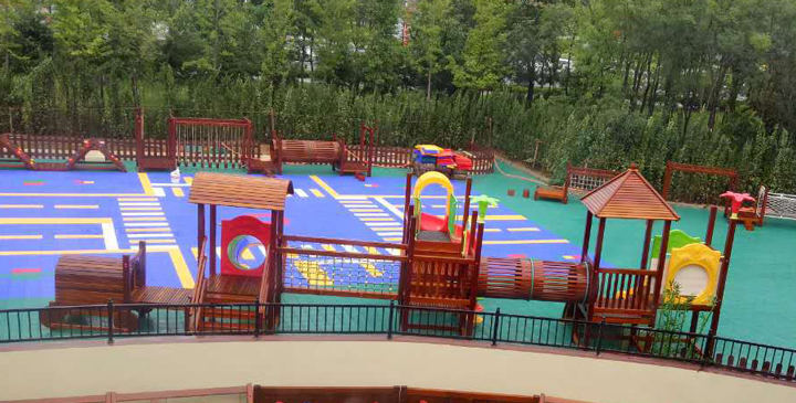 幼儿园火车造型大型室外组合滑梯 木质滑梯玩具厂家