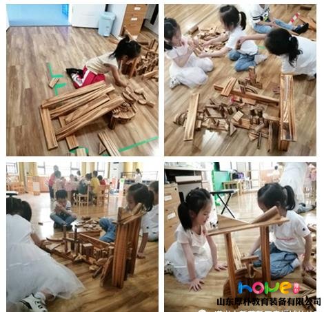 小积木大智慧幼儿园炭烧积木搭建活动